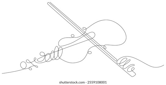 Hands playing violin, Violin player. Violinist playing violin hands bow vector line