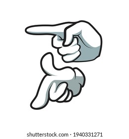 hands point to something vector illustration design