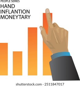 hands pointing at chart that indicates inflations