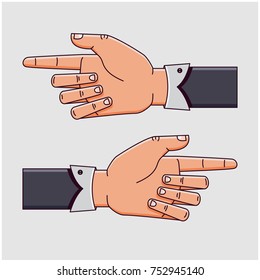 Hands pointing towards each other. Pointing fingers of businessmen