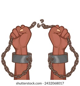 Hands Pose in breaking the handcuffs