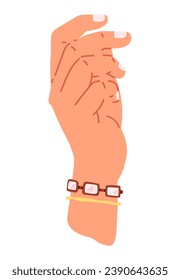 Hands pose vector illustration. The fingering technique produced rich and melodic sound The palm hand held world stories and experiences The visual cues provided by hands helped to convey message