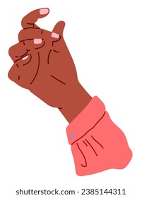 Hands pose vector illustration. The show hands indicated level support for proposal The expression on performers face mirrored movements their fingers The fingering technique produced rich and melodic