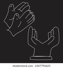 Hands poses. Female hand holding and pointing gestures, fingers crossed, fist, peace and thumb up. Cartoon human palms and wrist vector set. Communication or talking with emoji for messengers