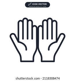 hands pray icon symbol template for graphic and web design collection logo vector illustration