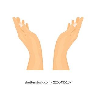 hands in praying, blessing position -vector illustration
