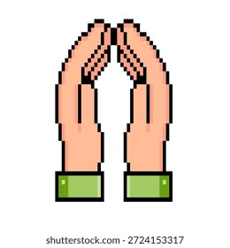Hands Praying Gesture Pixel Art