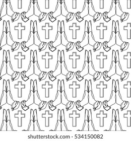 hands praying isolated icon