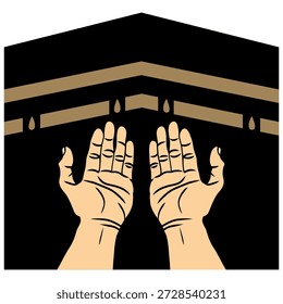 Mãos Rezando Kaaba Ilustração de Fundo
