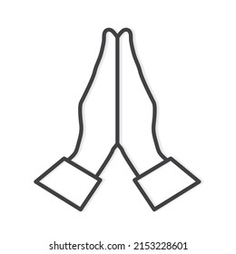 hands in praying position icon- vector illustration