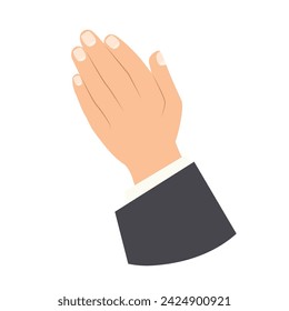 hands of praying priest in the cassock- vector illustration