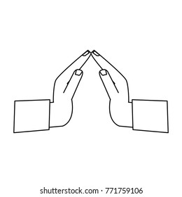 Hands praying symbol