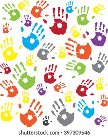 hands print color illustration