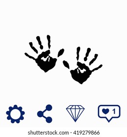 Hands print icon.