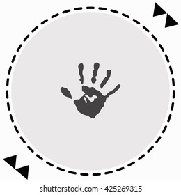Hands print icon Flat Design. Isolated Illustration.