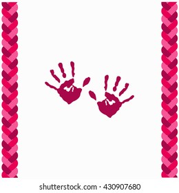 Hands print icon Flat Design. Isolated Illustration.