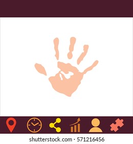 Hands print  icon. Vector design. 