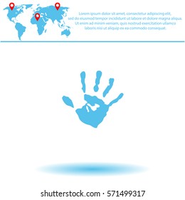 Hands print  icon. Vector design. 