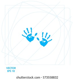 Hands print  icon. Vector design.