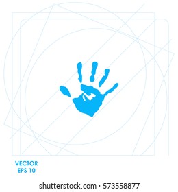 Hands print  icon. Vector design.
