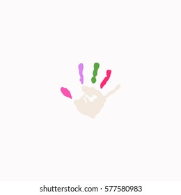 Hands print  icon Vector design. Colored illustration.