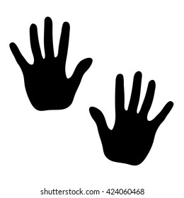 Hands print on white background, vector illustration