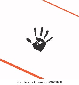 Hands print vector grey icon on white background. Hands print symbol stock   illustration. Business picture.