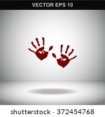 Hands print vector icon.