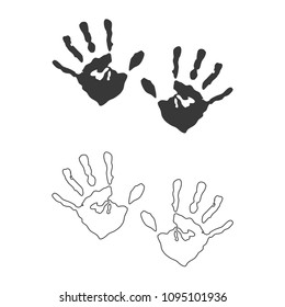 Hands print vector  icon.