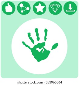 Hands print vector icon.