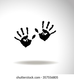 Hands print vector icon.