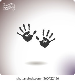 Hands print vector icon.