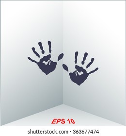 Hands print vector icon.