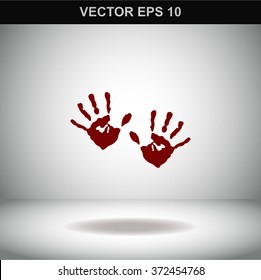 Hands print vector icon.