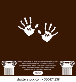 Hands print vector icon.