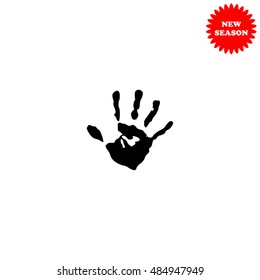 Hands print vector icon isolated on white background.