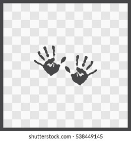 Hands print vector icon. Isolated illustration. Business picture.