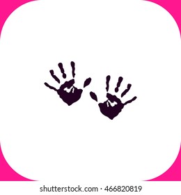 Hands print vector icon on white background.