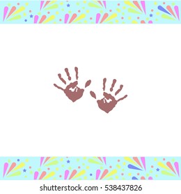 Hands print vector icon on white background. Isolated illustration. Business picture.