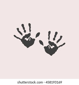 Hands print web icon. Isolated illustration