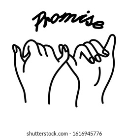 Hands Promise  outline vector concept