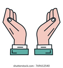 hands protected isolated icon