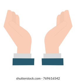 hands protected isolated icon