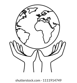 hands protected the planet earth ecology