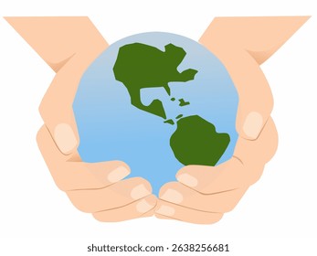 Hands Protecting the Earth — Environmental and Global Responsibility Concept