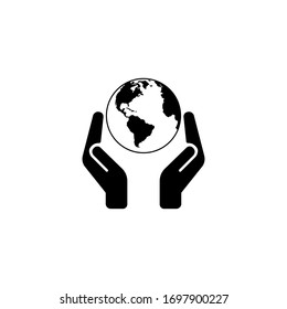 Hands protecting the earth sign