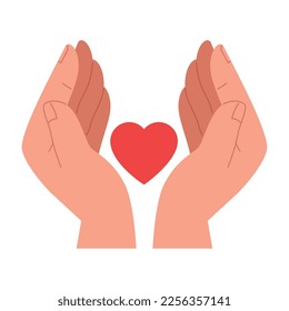 hands protecting heart love icon