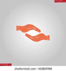 hands protecting icon