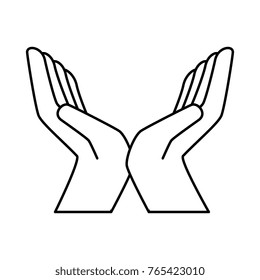 hands protection isolated icon
