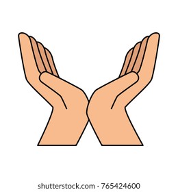 hands protection isolated icon